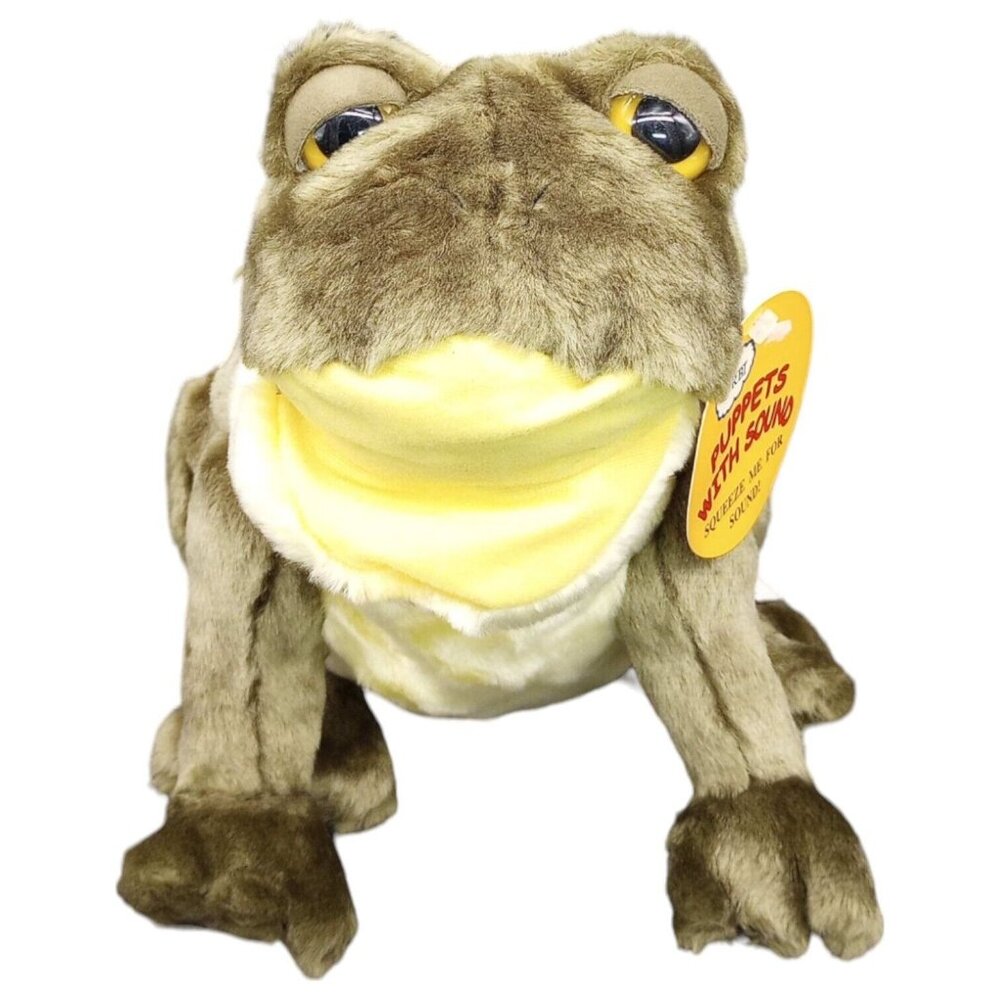RBI Frog Hand Puppet Ron Banafato 10" Green Bullfrog Plush Toy NO SOUND w/ Tag